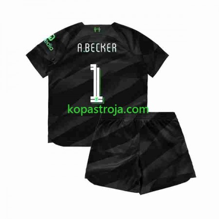 Billiga Fotbollströjor Liverpool A.Becker 1 Målvakt Barn Borta tröja 2023/24 Kortärmad